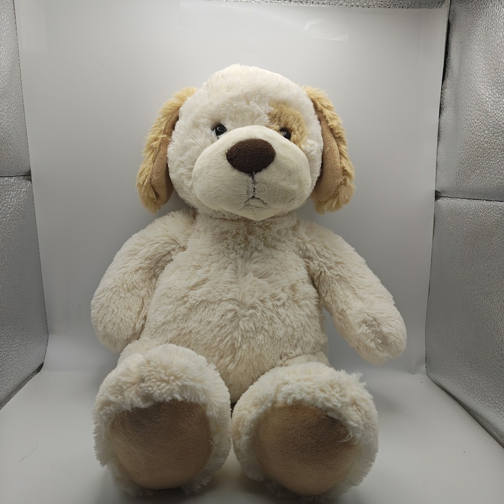 Tempurpedic Puppy Dog Plush Beige Spotted Eye 17" Stuffed Animal Toy
